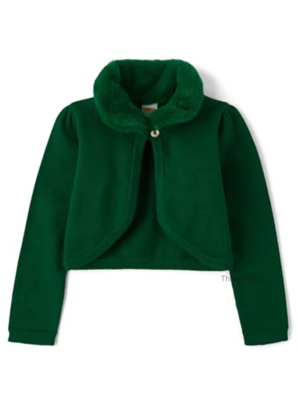 Girls Long Sleeve Faux Fur Knit Shrug Sweater